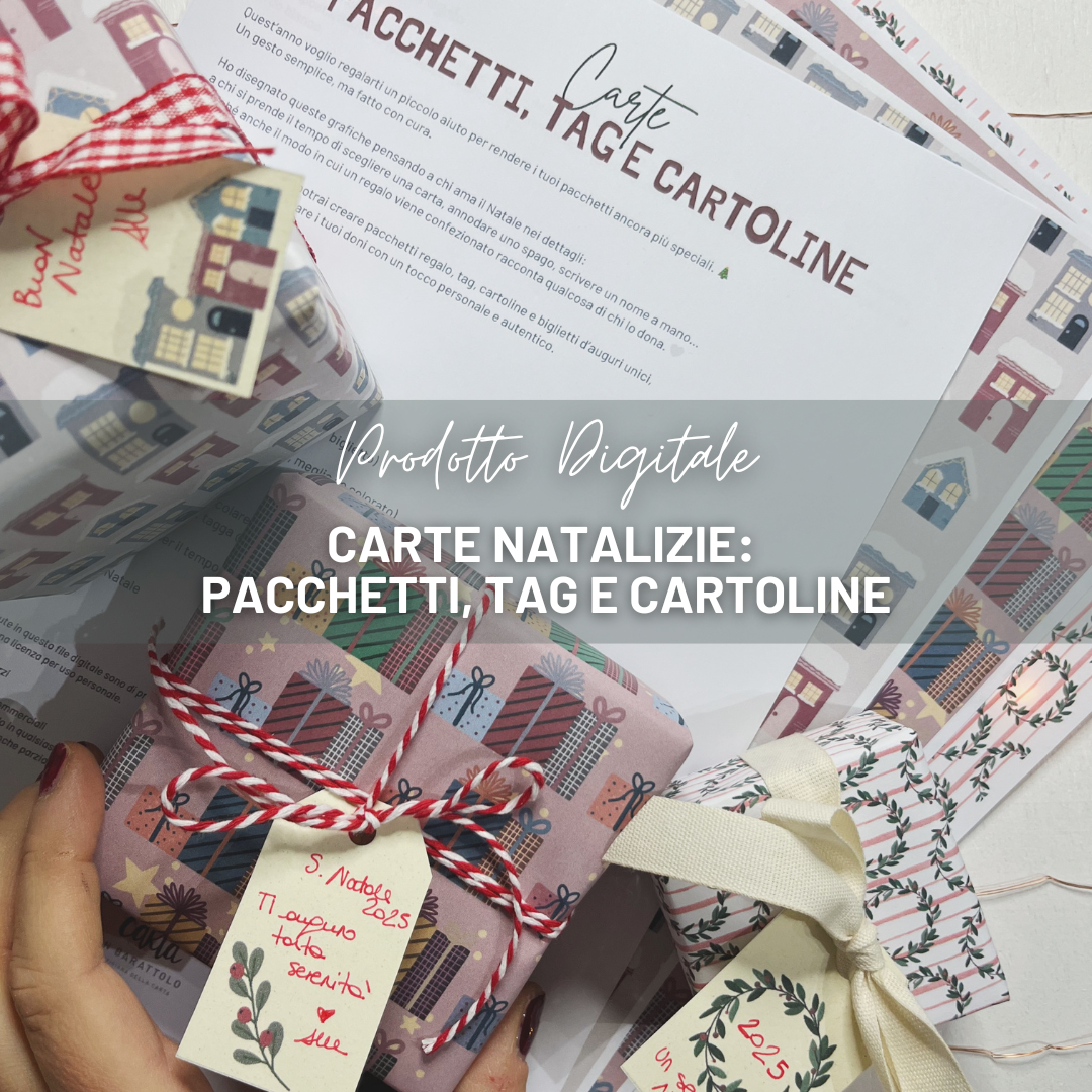 PRODOTTO DIGITALE - CARTE NATALIZIE: PACCHETTI, TAG E CARTOLINE