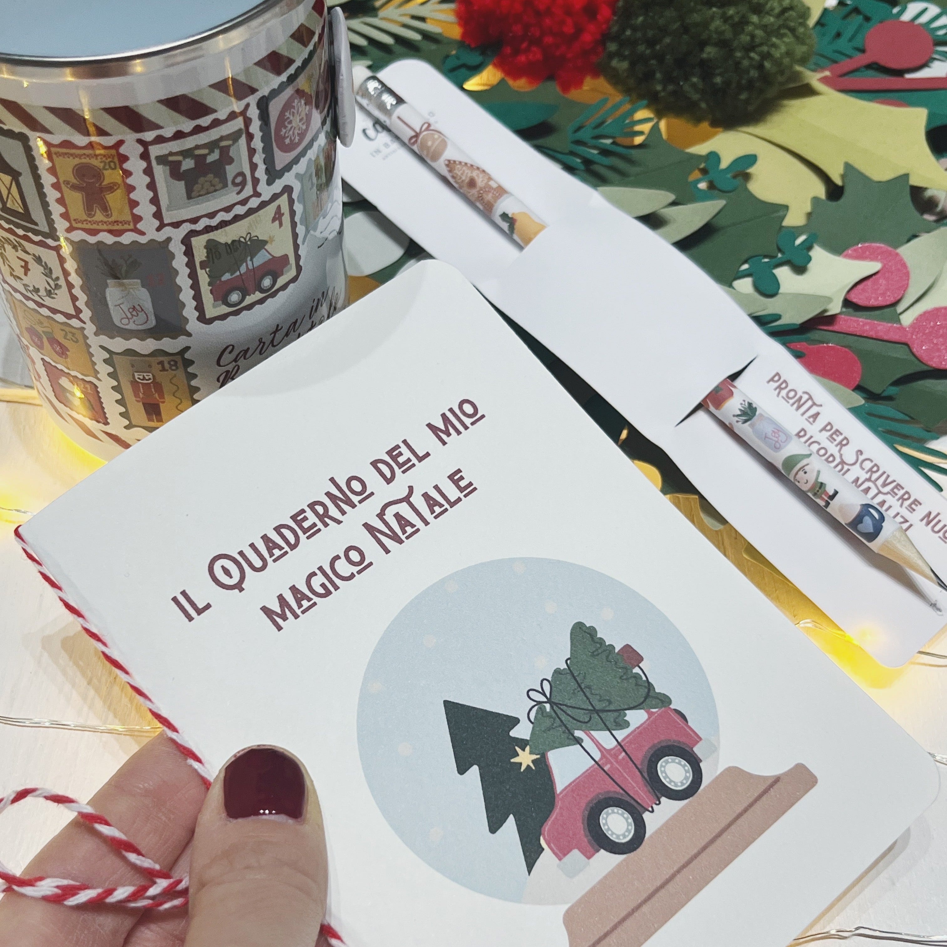 kit calendario avvento tazza quaderno e matita personalizzato Carta in Barattolo